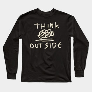 Hand Drawn Think Outside Long Sleeve T-Shirt